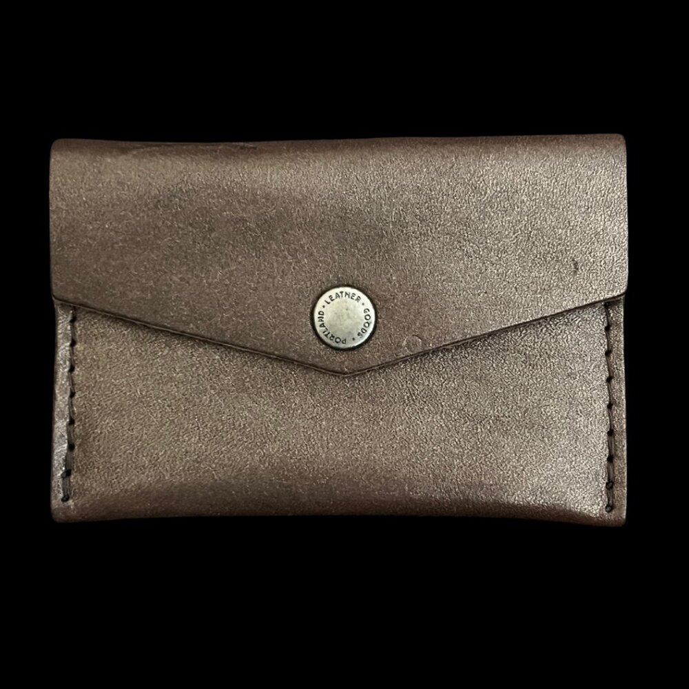 Portland Leather mini envelope wallet in METEOR